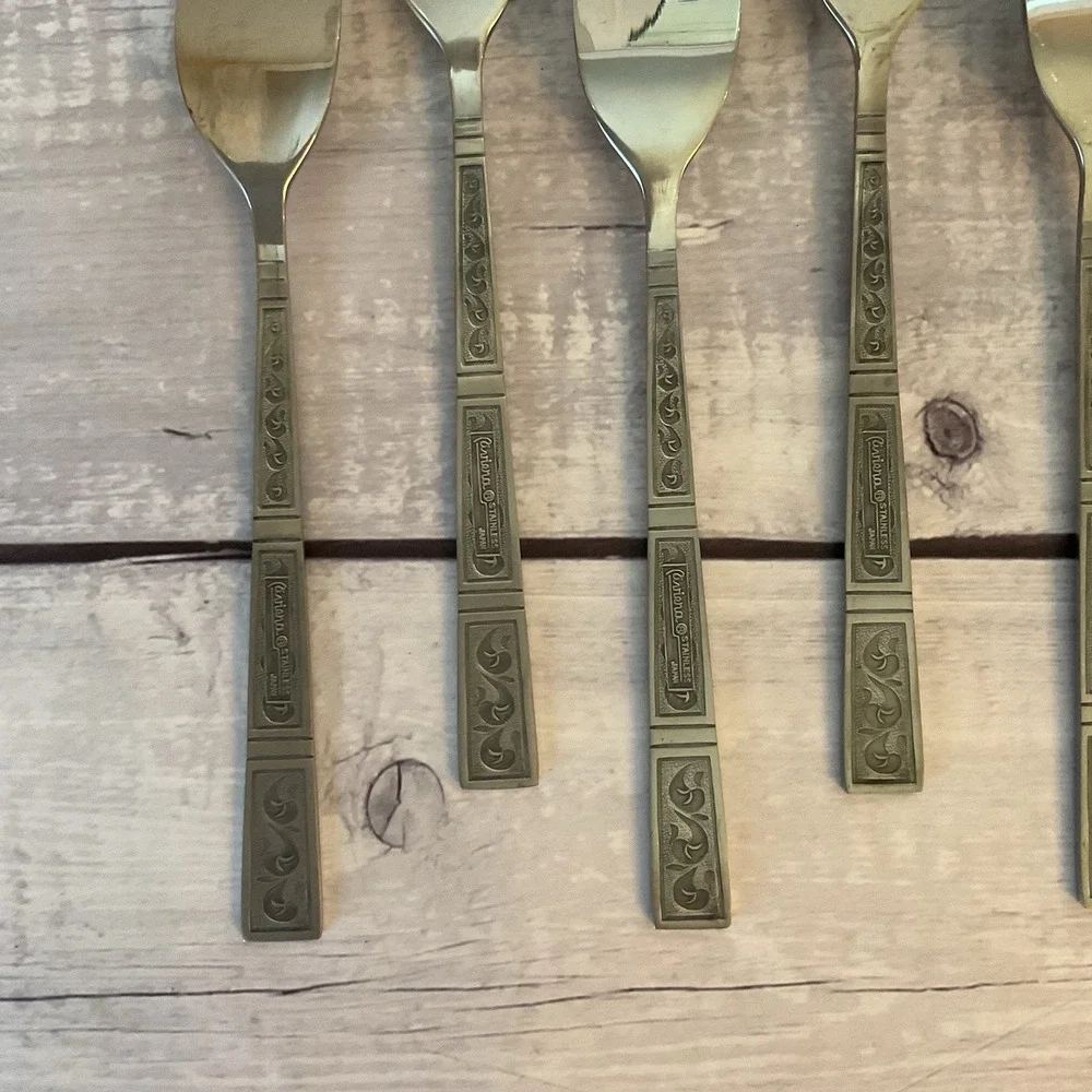 Riviera RIF4 Stainless Flatware Japan Set Of 8 Salad Dessert Forks MCM Vintage